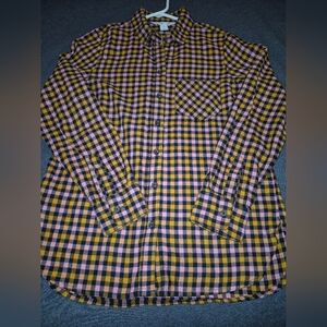 Old Navy Pink and Yellow Plaid Shirt